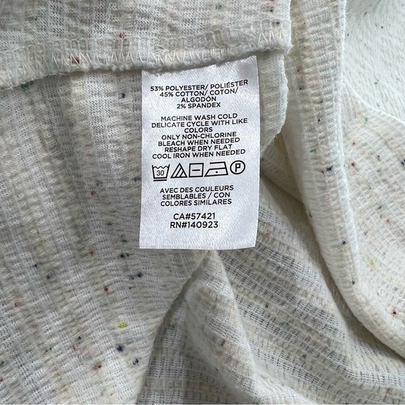 LOFT Outlet Long Sleeve Speckled Ribbed Top With Tie Knot At Bottom Size Medium - Picture 3 of 5